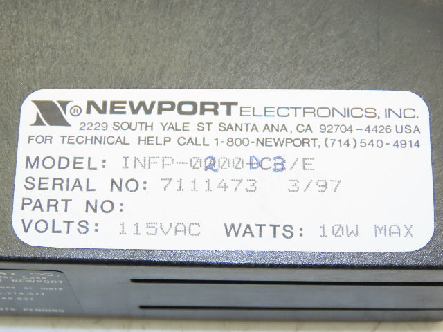 Newport INFP-0200-DC3/E Process Meter DC Current 5-Button 6-Digit 10W