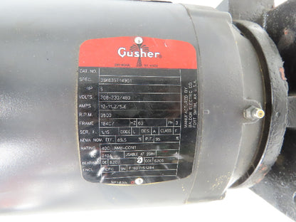 Gusher MSC4-10-500FJ Vertical Immersion Coolant Pump 5Hp 230/460V 3PH 3/4"NPT