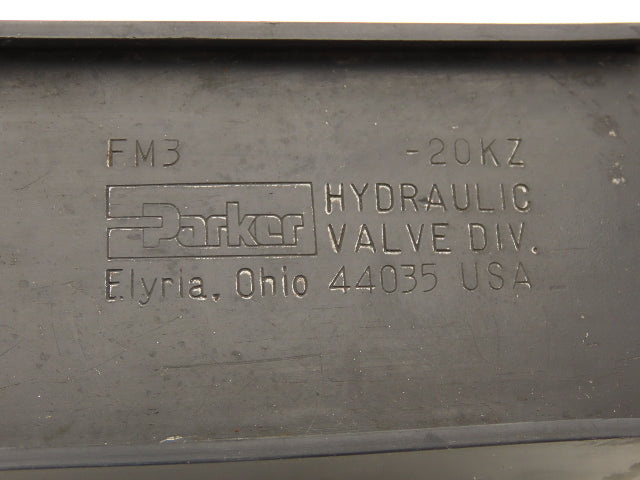 Parker FM3 Hydraulic Flow Control Manifold Mount Needle Valve