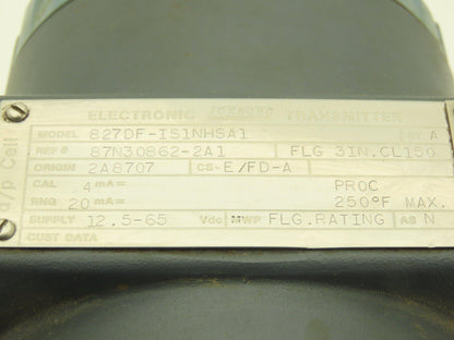 Foxboro 827DF-IS1NHSA1 Electronic Pressure Transmitter 12.5-65VDC