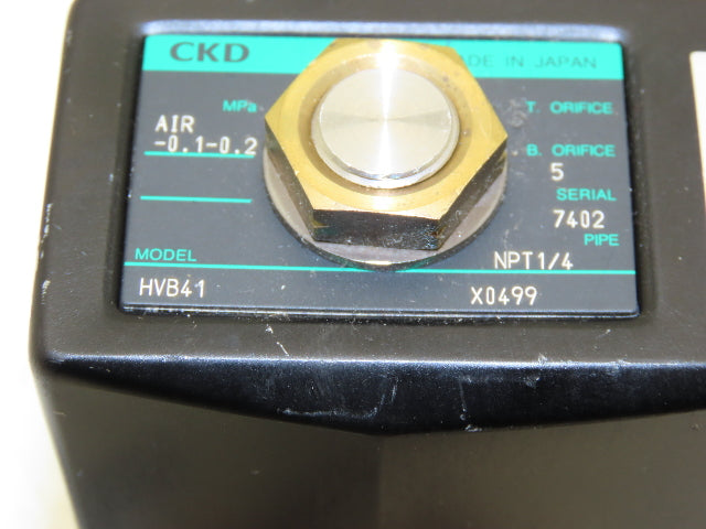 CKD HVB41 Solenoid Valve Vacuum Type 1/4" NPT Stainless 24VDC
