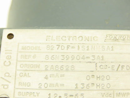 Foxboro 827DF-IS1NMSA1 Electronic Pressure Transmitter 12.5-65VDC
