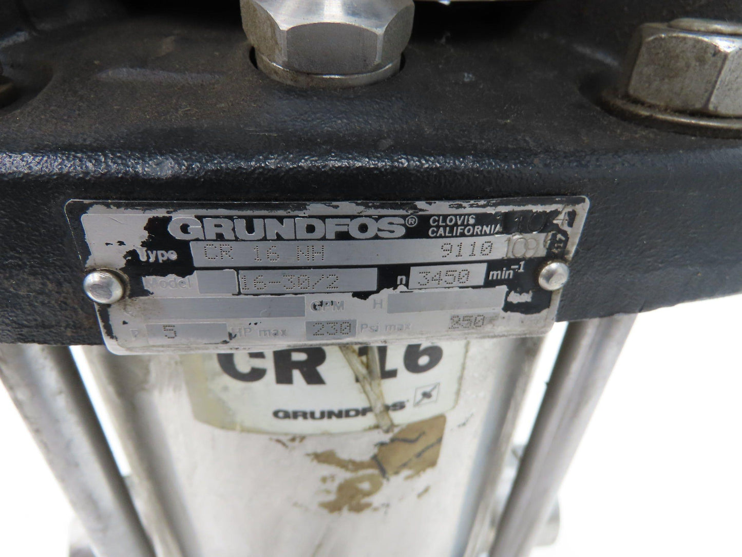 Grundfos CR 16 NH 16-30/2 Coolant Pump 80 GPM 5Hp 230/460V 3PH 2" DN50