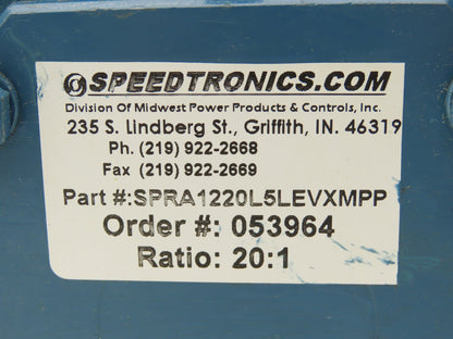 Electra Grove Gear Speedtronics Gearbox 20:1 Reducer 88rpm 56C LH Output