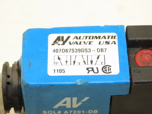 Automatic 407D67S39DS3-DB7 Pneumatic Air Directional Solenoid Valve 24VDC 48VAC