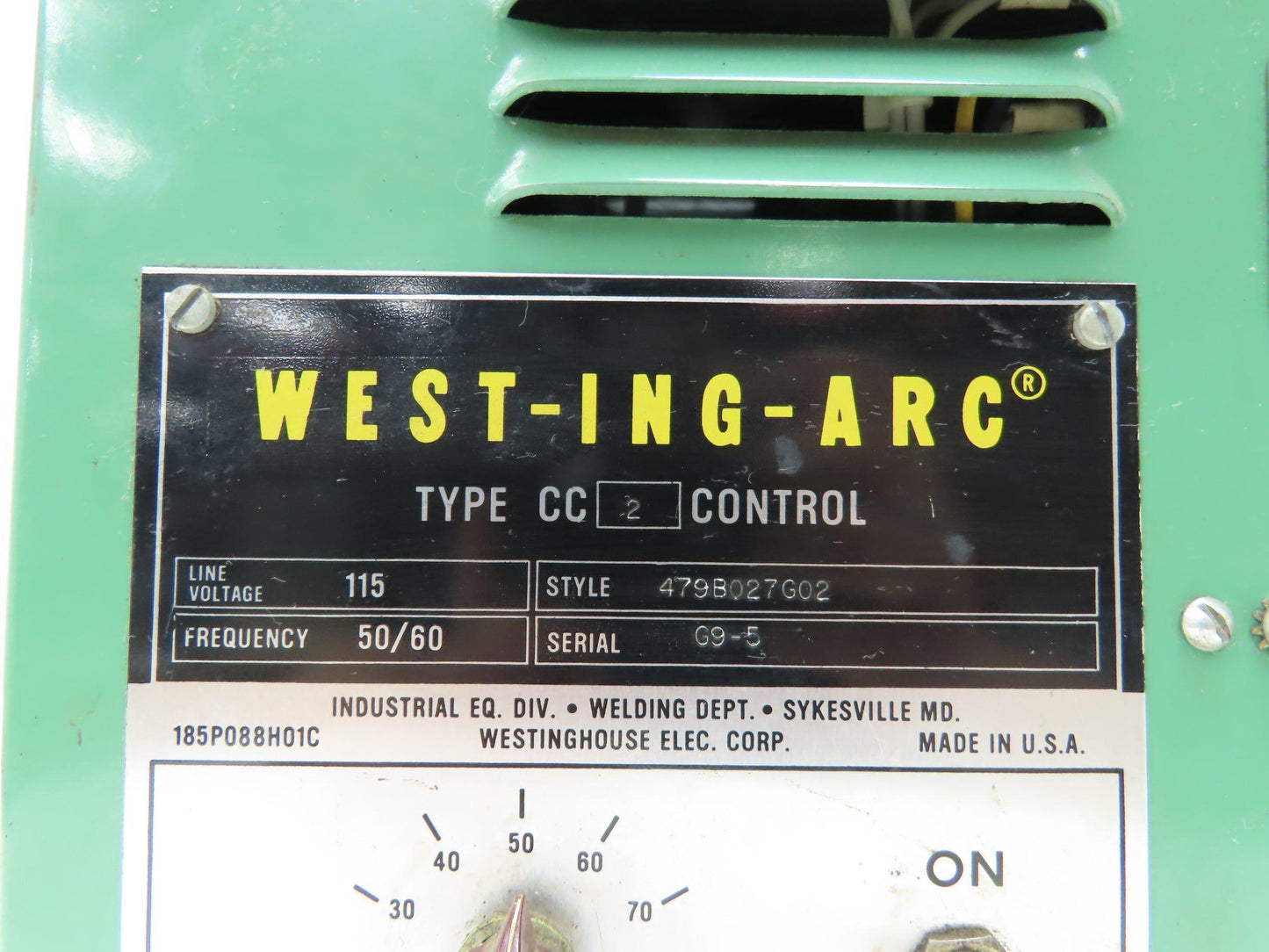 Westinghouse Type CC2 WEST-ING-ARC Control Rectifier Welder Module 115V