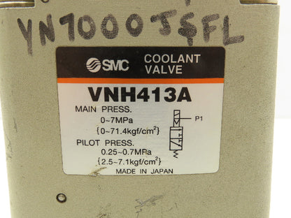SMC VNH413A High Pressure Coolant Valve 24V 3 Port 7.0MPa Normally Closed 1"NPT