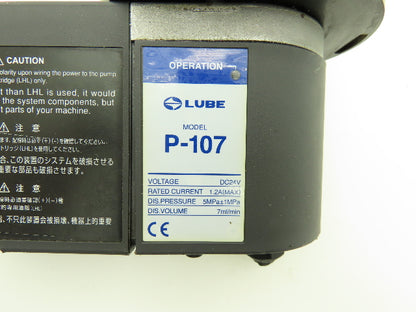 Lube P-107 LHL Lubricator Grease &  Pump 700ml Tank 7ml/min 24VDC 5MPa