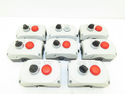 Ovato Conveyor Start/Stop Switch with Stop Light indicator 22mm 2 Hole Lot of 8
