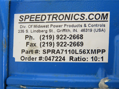 Electra Grove Gear SPRA7110L56XMPP Speedtronics Gearbox 10:1 Ratio 175rpm 56C