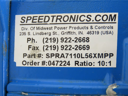 Electra Grove Gear SPRA7110L56XMPP Speedtronics Gearbox 10:1 Ratio 175rpm 56C