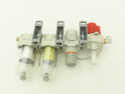 SMC Pneumatic Air Filter Regulator Relief Lubricator Pressure Switch Assembly