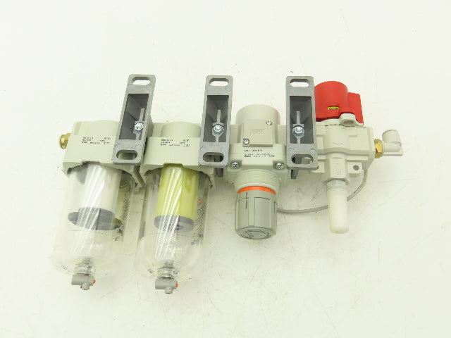 SMC Pneumatic Air Filter Regulator Relief Lubricator Pressure Switch Assembly