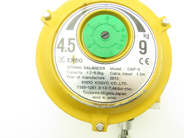 Endo EWF-9 Tool Spring Balancer Retractable Reel 4.5-9kg 1.3 Meter