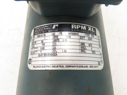 Reliance Electric 90V DC Motor 1Hp 1750rpm 90VDC 56C TEFC