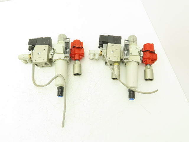 SMC Pneumatic Air Soft Start Valve Relief Filter Regulator Assembly Lot of 2