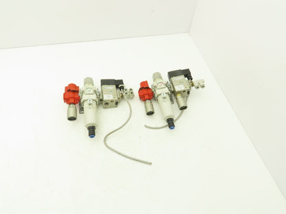 SMC Pneumatic Air Soft Start Valve Relief Filter Regulator Assembly Lot of 2