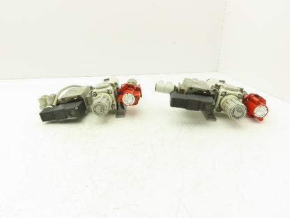 SMC Pneumatic Air Soft Start Valve Relief Filter Regulator Assembly Lot of 2