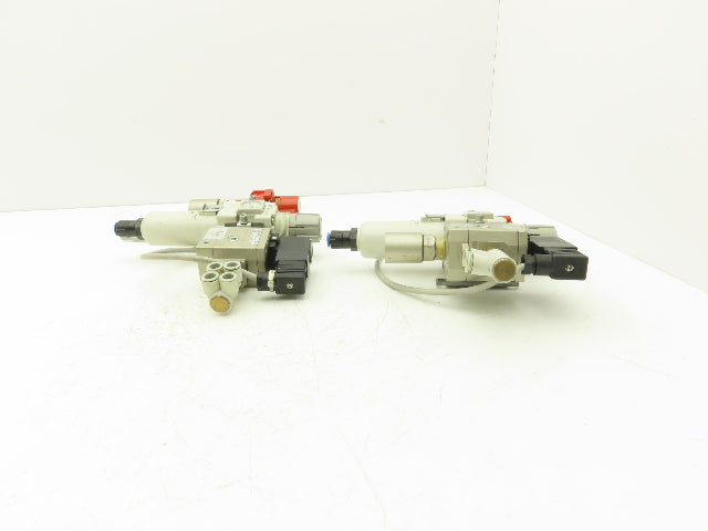 SMC Pneumatic Air Soft Start Valve Relief Filter Regulator Assembly Lot of 2