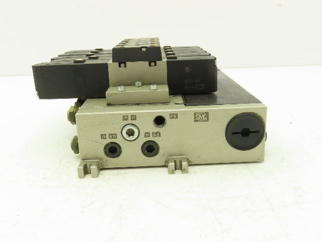 SMC VFS2300-5FZ Pneumatic 6-Station Solenoid Manifold w/5 Valves 24VDC VFS2000