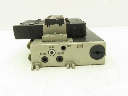 SMC VFS2300-5FZ Pneumatic 6-Station Solenoid Manifold w/5 Valves 24VDC VFS2000