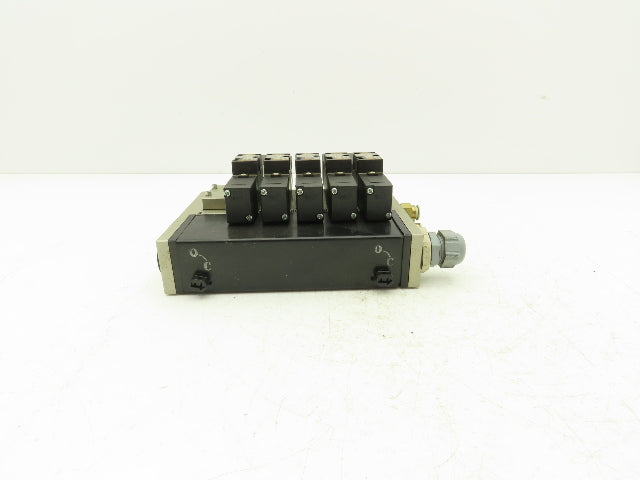 SMC VFS2300-5FZ Pneumatic 6-Station Solenoid Manifold w/5 Valves 24VDC VFS2000