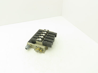 SMC VFS2300-5FZ Pneumatic 6-Station Solenoid Manifold w/5 Valves 24VDC VFS2000