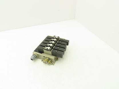SMC VFS2300-5FZ Pneumatic 6-Station Solenoid Manifold w/5 Valves 24VDC VFS2000