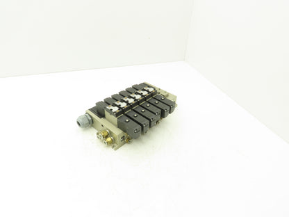 SMC VFS2300-5FZ Pneumatic 8-Station Solenoid Manifold w/6 Valves 24VDC VFS2000