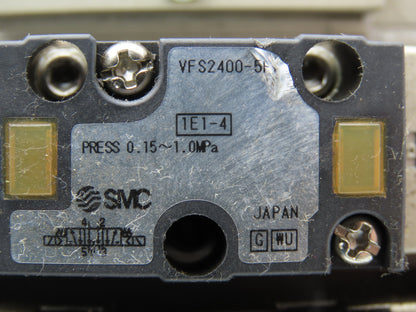 SMC VFS2300-5FZ Pneumatic 8-Station Solenoid Manifold w/6 Valves 24VDC VFS2000