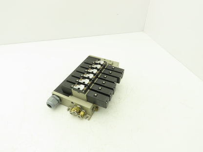 SMC VFS2300-5FZ Pneumatic 8-Station Solenoid Manifold w/6 Valves 24VDC VFS2000
