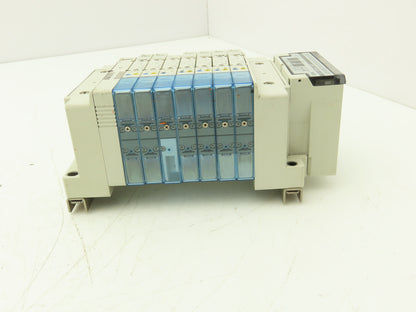 SMC SY3300-5U1 Pneumatic 8-Station Solenoid Valve Manifold Assy w/Serial Unit