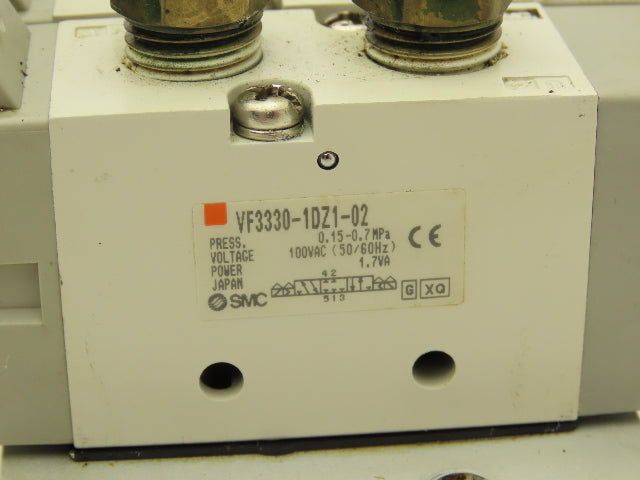 SMC VF3330-1DZ1-02 Pneumatic 4-Station Solenoid Valve Manifold 110VAC 4/5-way