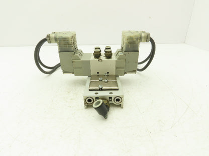 SMC VF3330-1DZ1-02 Pneumatic 4-Station Solenoid Valve Manifold 110VAC 4/5-way