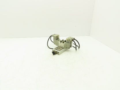 SMC VF3330-1DZ1-02 Pneumatic 4-Station Solenoid Valve Manifold 110VAC 4/5-way