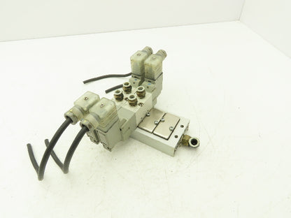 SMC VF3330-1DZ1-02 Pneumatic 4-Station Solenoid Valve Manifold 110VAC 4/5-way