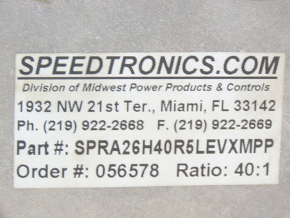 Electra Grove Gear EL-HM826-40 Gearbox 40:1 Reducer 2Hp 44rpm 140TC Hollow Shaft