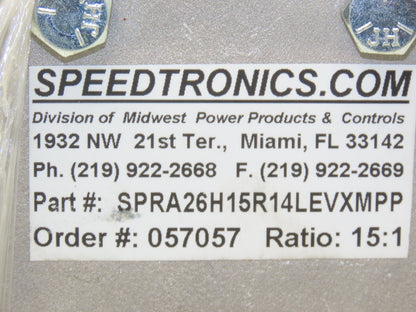 Electra Grove Gear EL-HM-826-15-R Gearbox 15:1 Reducer 116rpm 140TC Hollow Shaft