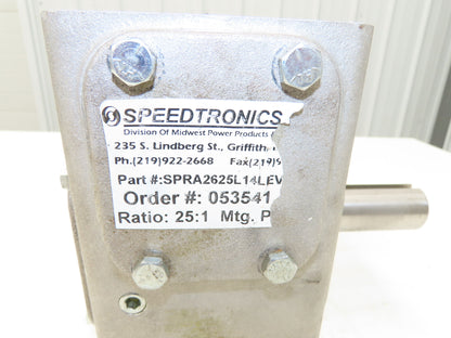 Electra Grove Gear EL-BM-826-25-L-140 Gearbox 25:1 Reducer 2Hp 70rpm 140TC LH