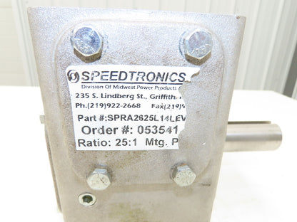 Electra Grove Gear EL-BM-826-25-L-140 Gearbox 25:1 Reducer 2Hp 70rpm 140TC LH