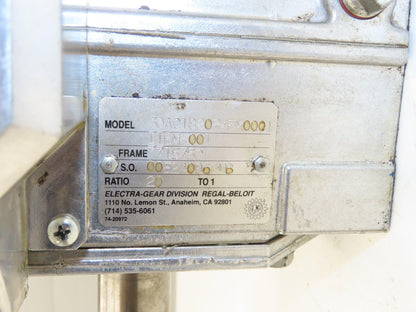 Electra Grove Gear 30AC1820R/FX0001 Gearbox 20:1 Reducer 88rpm 180TC RH w/Fan