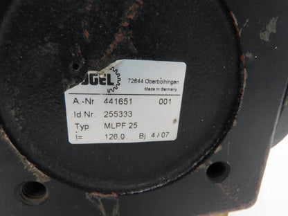 Vogel MLPF 25 Right Angle Gear Reducer 126:1 Gearbox 55mm Output IEC 90