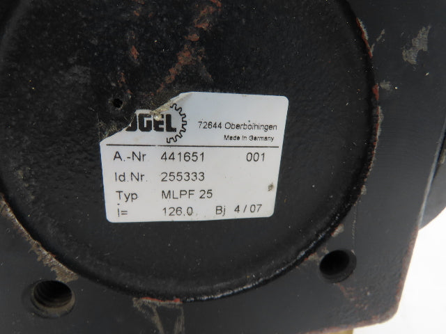 Vogel MLPF 25 Right Angle Gear Reducer 126:1 Gearbox 55mm Output IEC 90