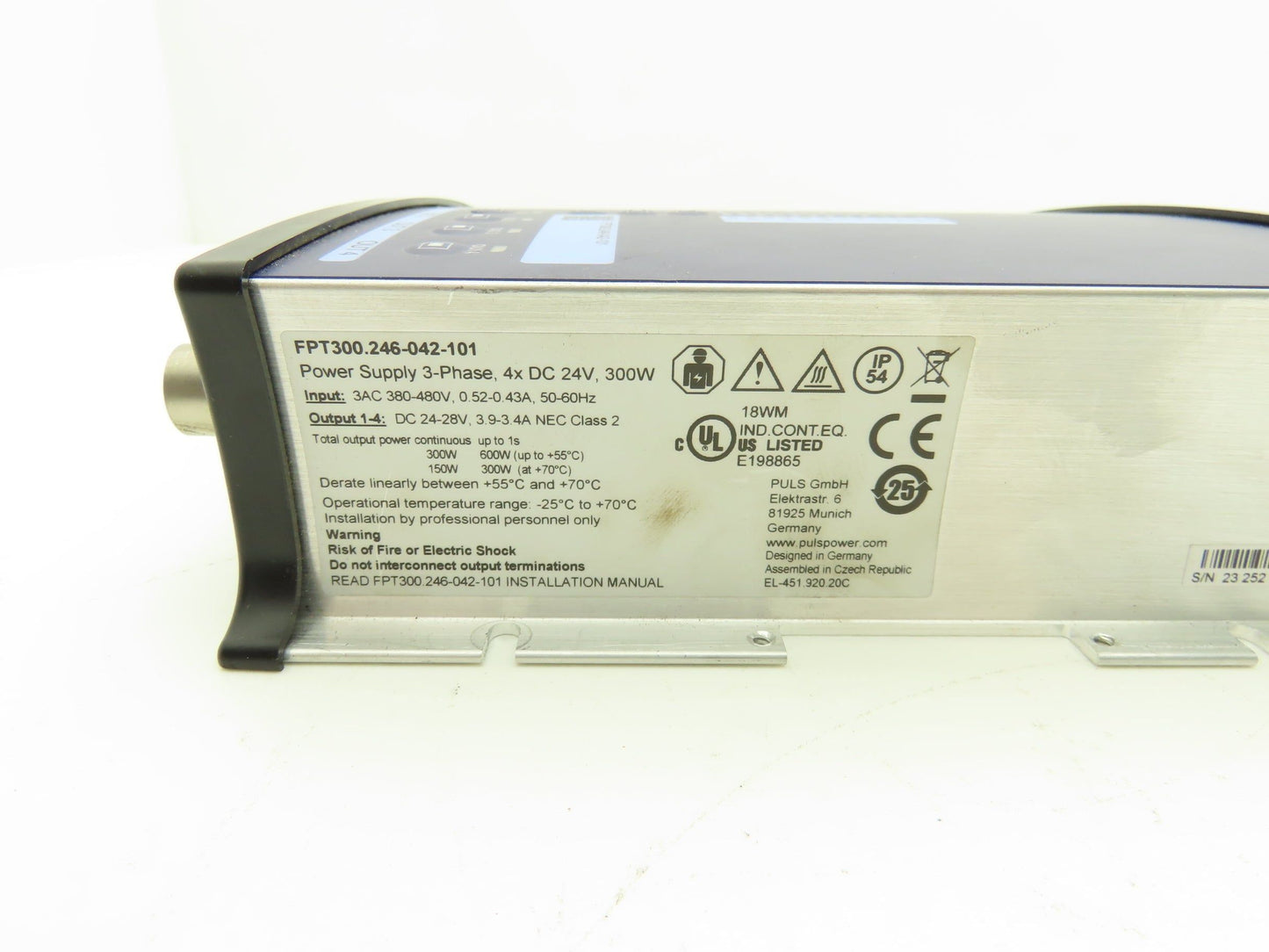Puls FIEPOS Field Power Supply 380-480VAC 3ph Input 24-28VDC Output 300W