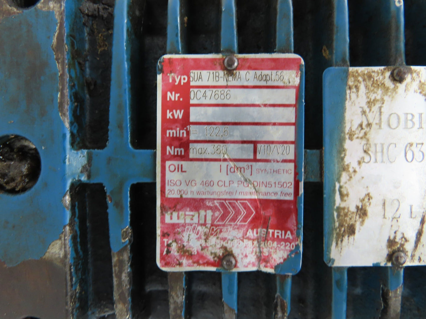 Watt Drive SUA 71B-NEMA C Shaft Mount Gear Reducer 122.6:1 Gearbox 56C