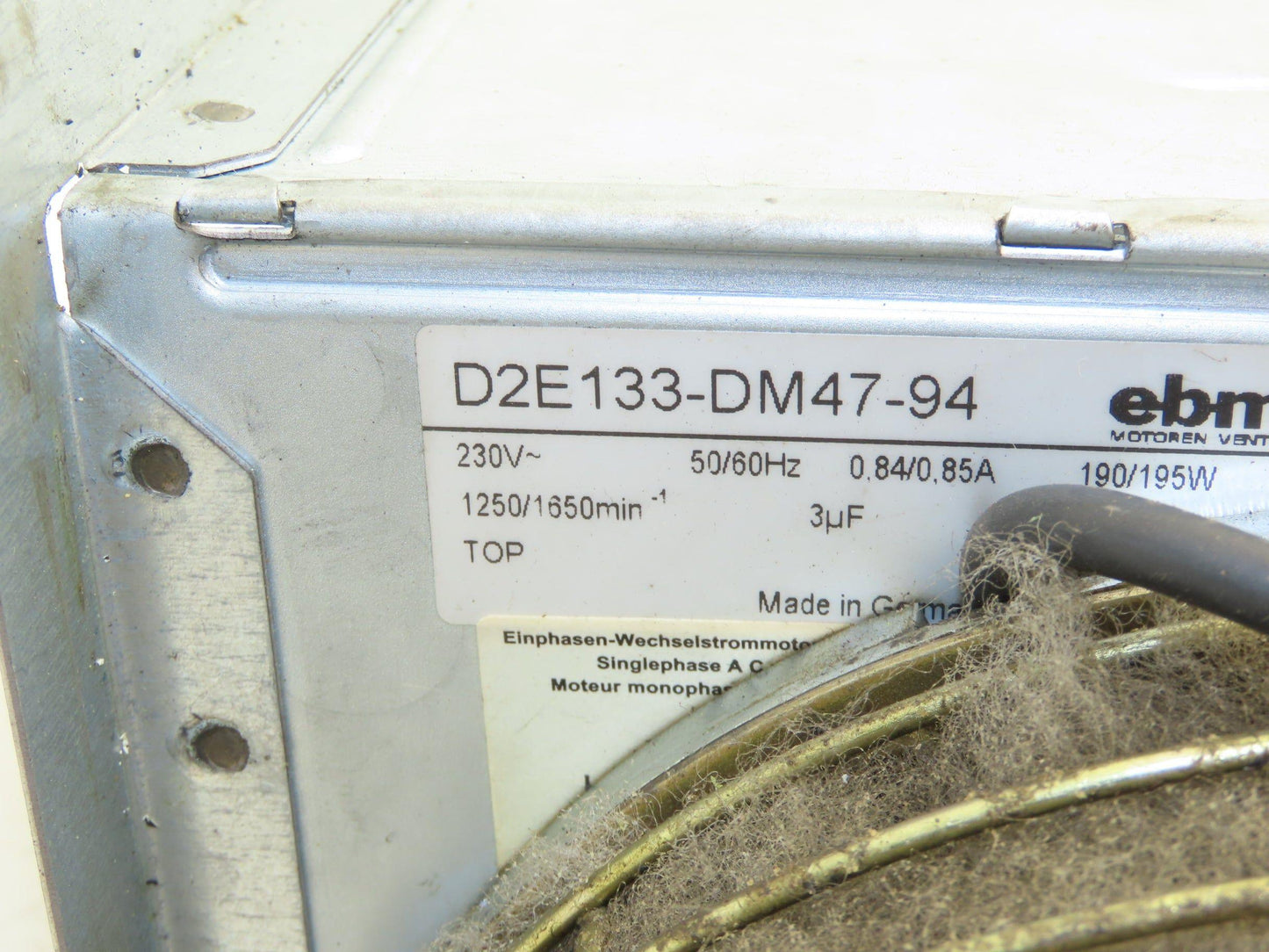 EBM Papst D2E133-DM47-94 Squirrel Cage Fan Blower Fan 5x7.5" Blade 230VAC