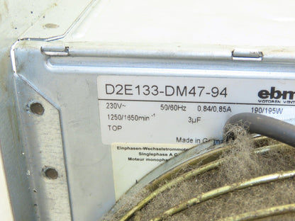 EBM Papst D2E133-DM47-94 Squirrel Cage Fan Blower Fan 5x7.5" Blade 230VAC