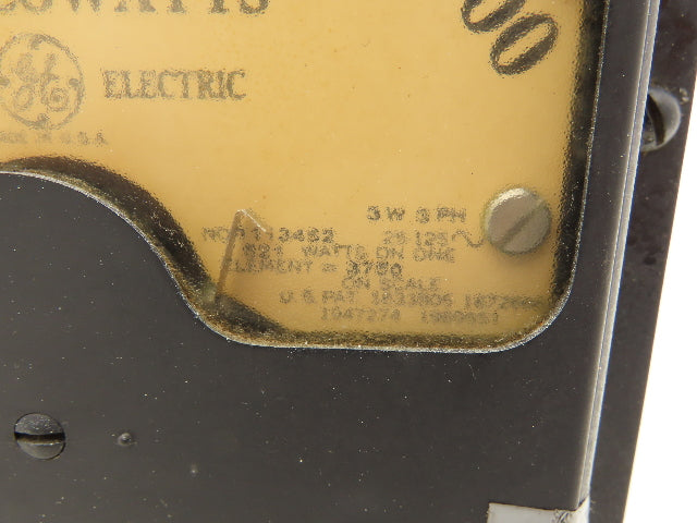 General Electric 8AD7KLA11/AD-7 AC Kilowatts Meter 0-7500 Vintage