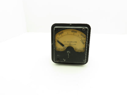 General Electric 8AD7KLA3/AD-7 AC Kilowatts Meter 0-7500 Vintage