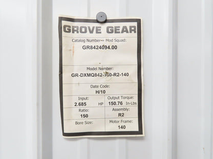 Grove Gear Ironman GR-DXMQ842-150-R2-140 Double Reduction Helical Gearbox 150:1